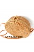Ata round bag plain pattern with ribbon clip 